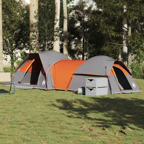 Tenda Da Campeggio 5 Persone Grigio E Arancione Impermeabile