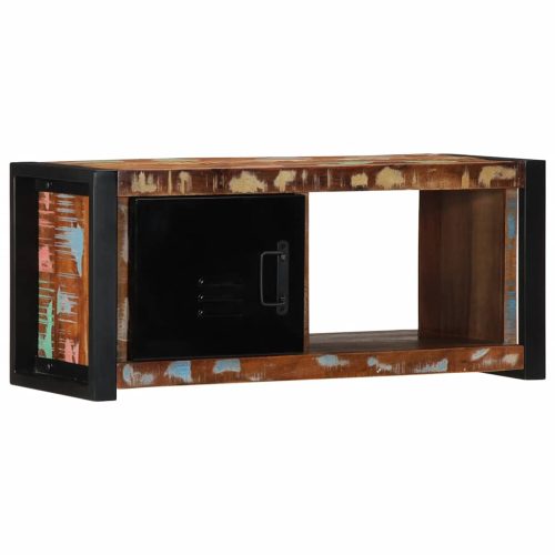 Mobile Porta Tv 80x30x35 Cm In Legno Massello Di Recupero