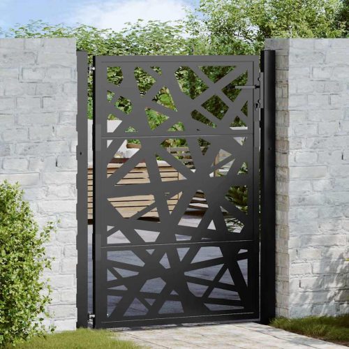 Cancello Giardino Nero 105×130 Cm In Acciaio Design Leggero