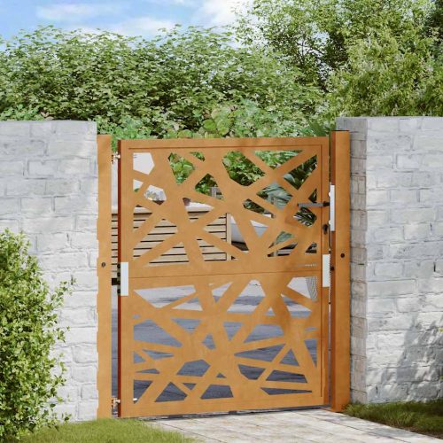 Cancello Da Giardino 105×105 Cm Acciaio Corten Design Leggero