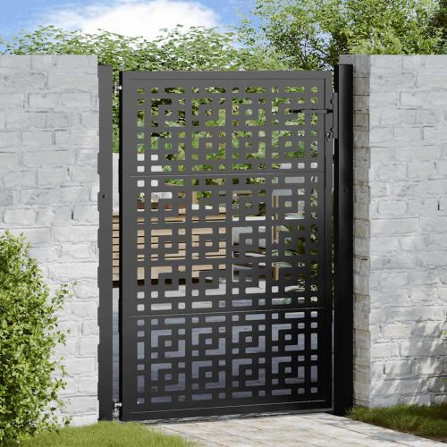 Cancello Giardino Nero 105×130 Cm In Acciaio Design A Croce