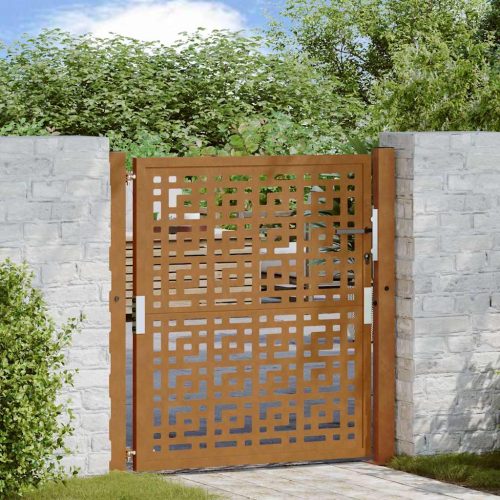 Cancello Da Giardino 105×105 Cm Acciaio Corten Design A Croce