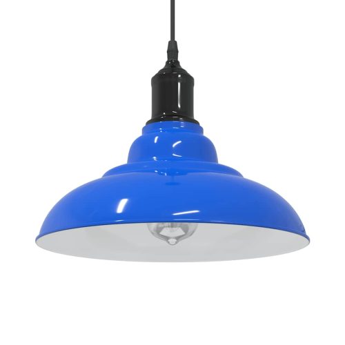 Lampada A Sospensione Regolabile E27 Blu Scuro Ø31 Cm Metallo