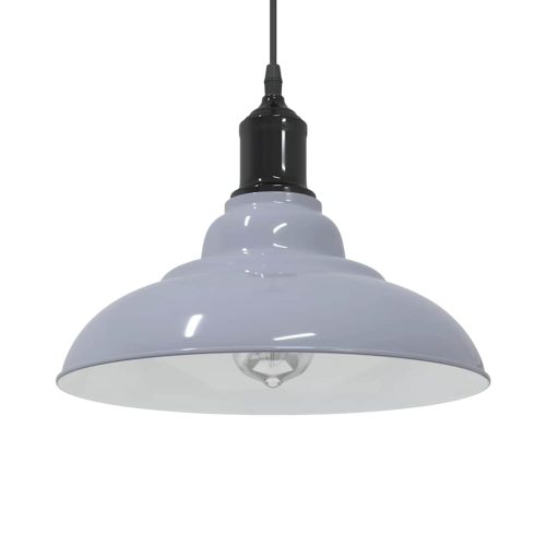 Lampada Sospensione Regolabile E27 Grigio Lucido Ø31 Cm Metallo