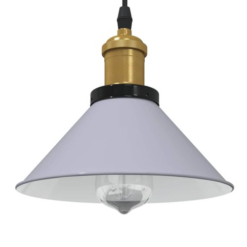 Lampada Sospensione Regolabile E27 Grigio Lucido Ø22 Cm Metallo