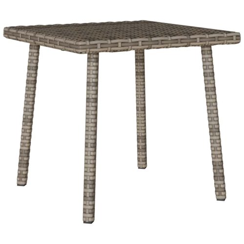 Tavolino Da Giardino Rettangolare Grigio 40x40x37 Cm Polyrattan