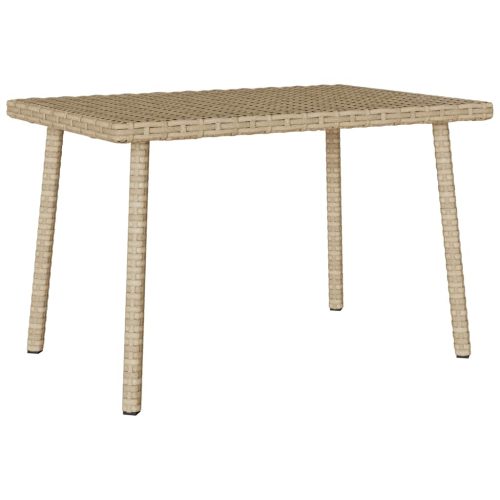 Tavolino Da Giardino Rettangolare Beige 60x40x37 Cm Polyrattan