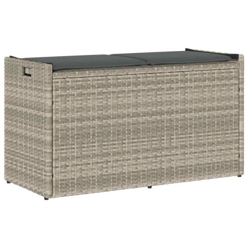 Cassapanca Esterno Con Cuscino Grigio Chiaro 100 Cm Polyrattan