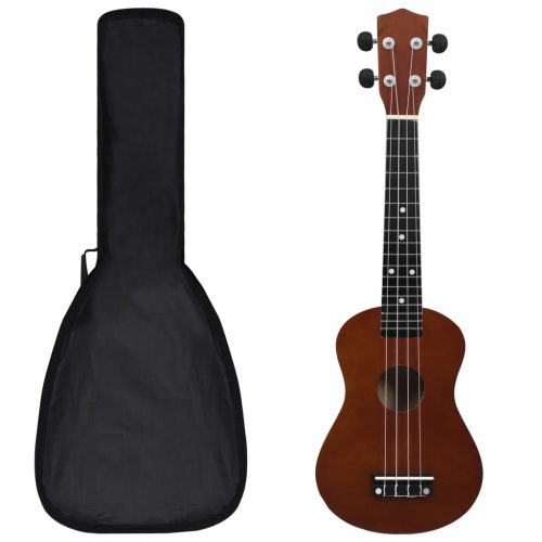 Set Ukulele Soprano Con Borsa Per Bambini Legno Naturale 23″