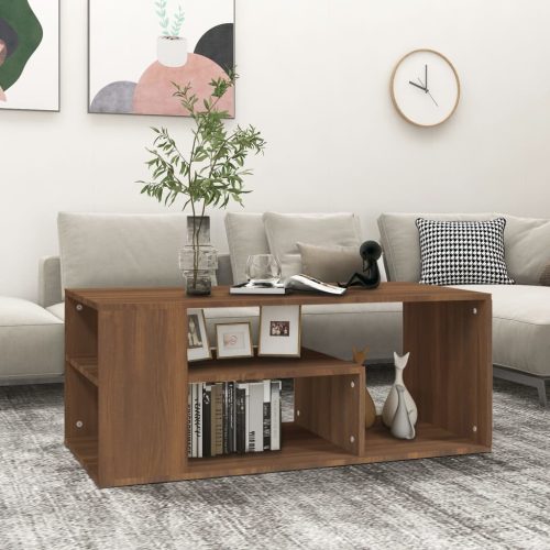 Tavolino Salotto Rovere Marrone 100x50x40cm Legno Multistrato