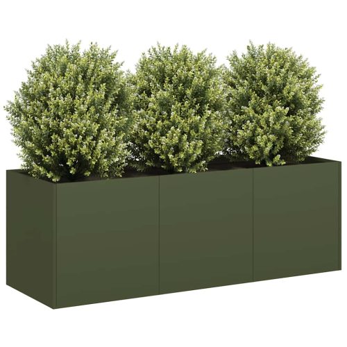 Fioriera Verde Oliva 120x40x40 Cm In Acciaio Laminato A Freddo