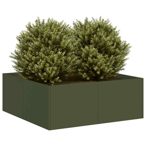 Fioriera Verde Oliva 80x80x30 Cm In Acciaio