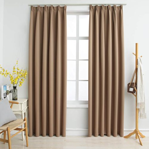 Tende Oscuranti Con Ganci 2 Pz Grigio Talpa 140×245 cm