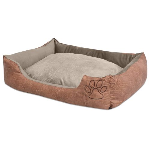 Cuccia Per Cani Cuscino Imbottito Similpelle Taglia Xl Beige