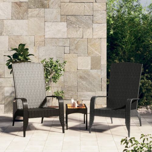 Sedia Adirondack Da Giardino Nera In Polyrattan