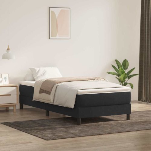 Letto A Molle Senza Materasso Nero 80×220 Cm Velluto