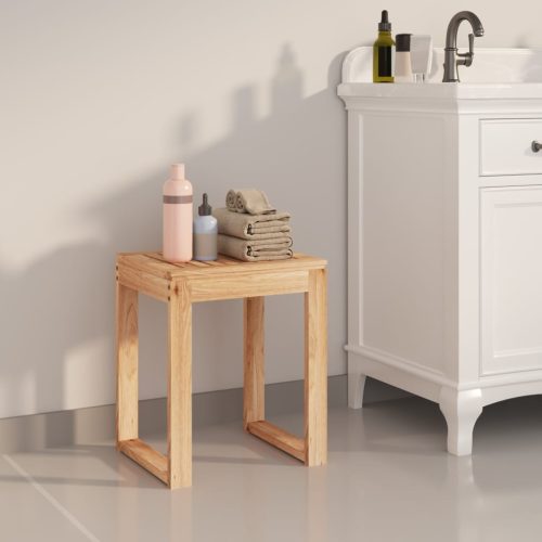 Sgabello Da Bagno 40x30x46 Cm In Legno Massello Di Noce