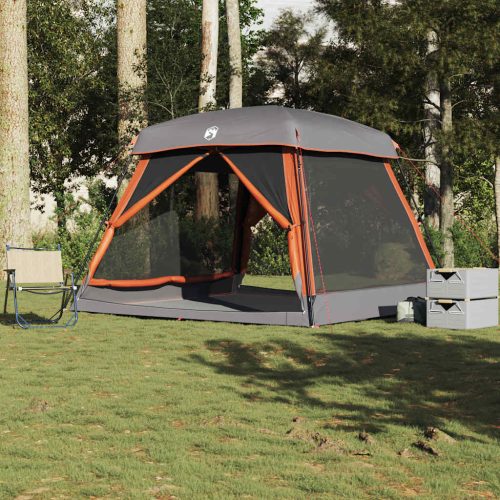 Tenda Familiare Cabina 6 Persone Grigia Arancione Impermeabile