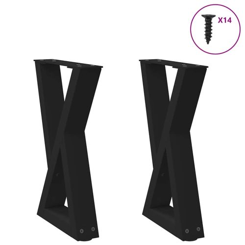 Gambe Per Tavolino 2 Pz Nero 28x(42-43,3) Cm In Acciaio