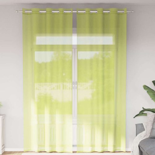 Tende In Voile Con Occhielli 2 Pz Verde Mela 140×260 cm