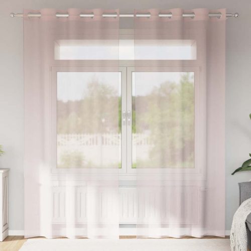 Tende In Voile Con Occhielli 2 Pz Rosa Chiaro 140×225 cm