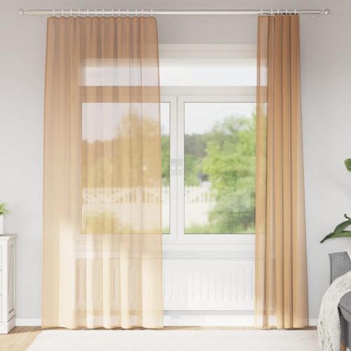 Tende In Voile Con Passanti 2 Pz Sabbia 140×245 cm