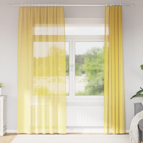 Tende In Voile Con Passanti 2 Pz Giallo 140×245 cm