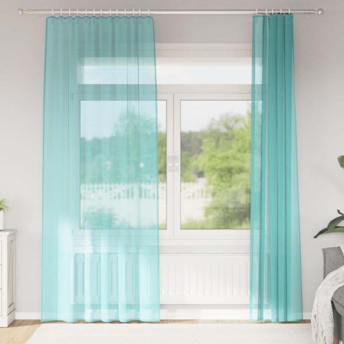 Tende In Voile Con Passanti 2 Pz Turchese 140×245 cm