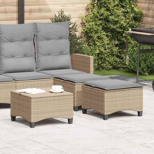 Sgabelli Giardino Con Cuscini 4pz Beige 55x55x36 Cm Polyrattan