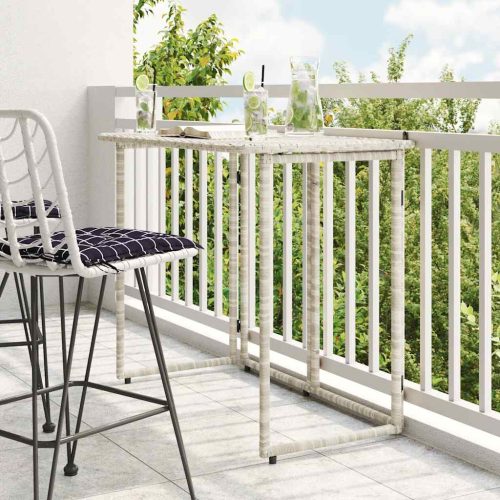 Tavolo Giardino Pieghevole Grigio Chiaro 90x51x75 Cm Polyrattan