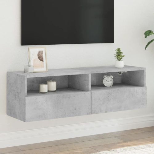 Mobile Tv A Parete Grigio Cemento 100x30x30cm Legno Multistrato