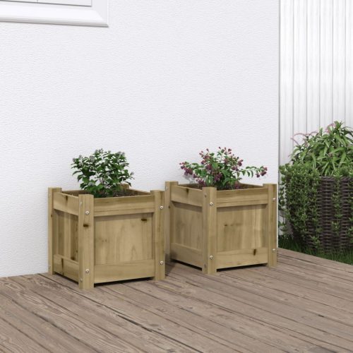 Fioriere Da Giardino 2 Pz In Legno Di Pino Impregnato