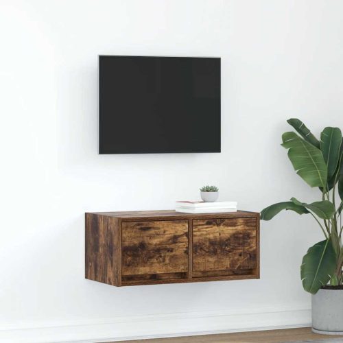 Mobile Porta Tv Rovere Fumo 60x31x25,5 Cm In Legno Multistrato