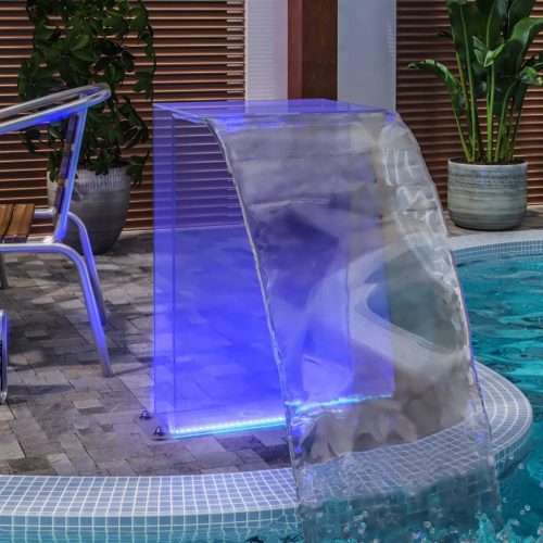 Fontana Da Piscina Con Led Rgb In Acrilico 51 cm