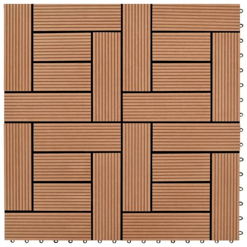 Piastrelle Per Decking 22 Pz 30x30cm 2mq In Wpc Marrone