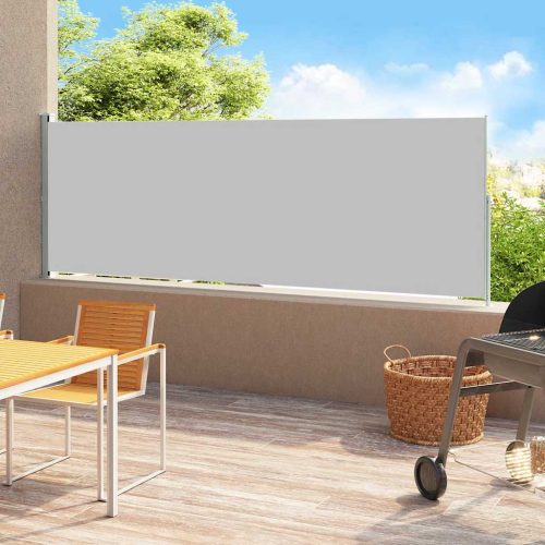 Tenda Laterale Retrattile Per Patio 220×500 Cm Grigia