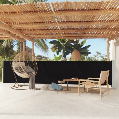 Tenda Laterale Retrattile Per Patio 117×600 Cm Nera