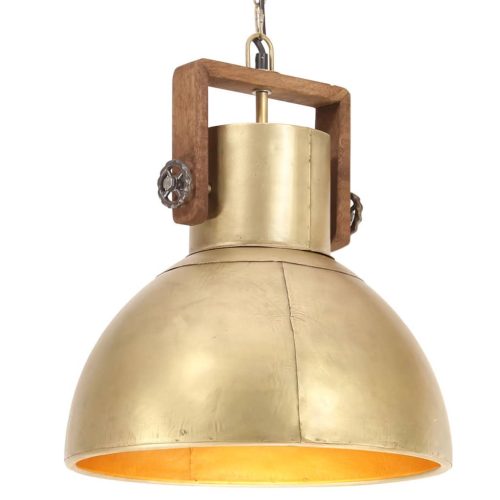 Lampada A Sospensione Industriale 25 W Ottone Rotonda 40 Cm E27