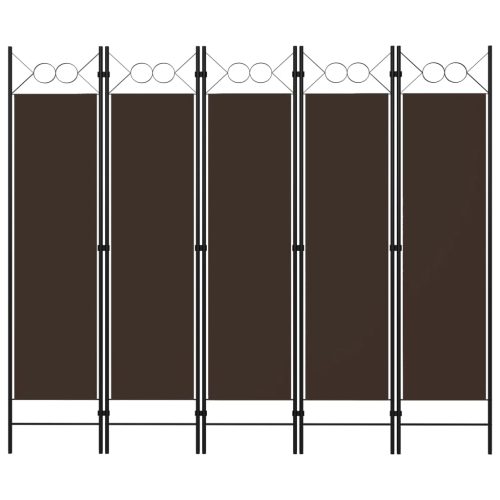 Paravento A 5 Pannelli Marrone 200×180 cm