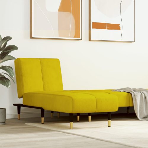 Chaise Longue In Velluto Giallo