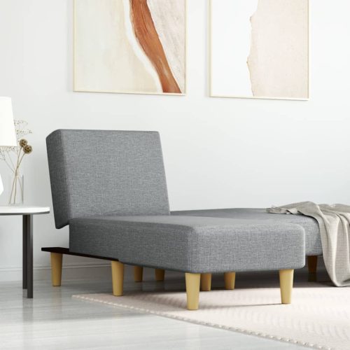 Chaise Longue In Tessuto Grigio Chiaro