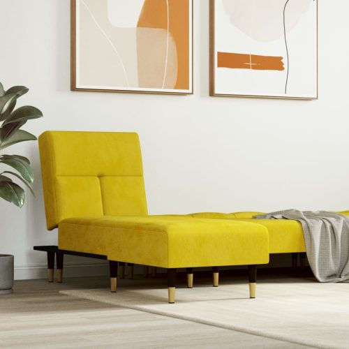 Chaise Longue In Velluto Giallo