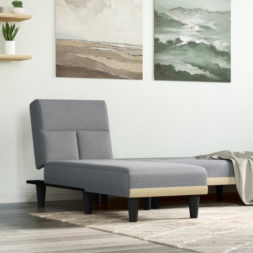 Chaise Longue In Tessuto Grigio Chiaro