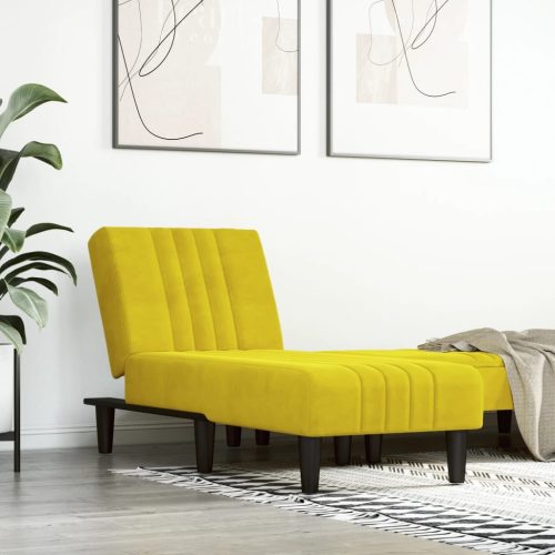 Chaise Longue In Velluto Giallo