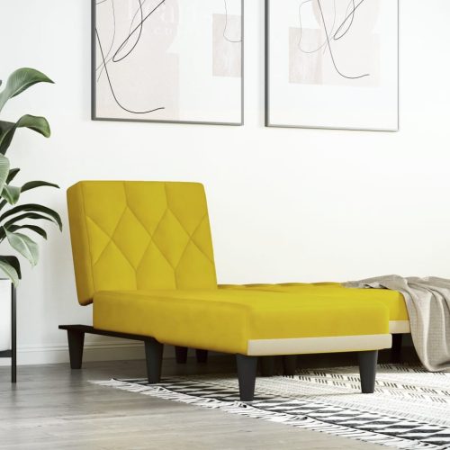 Chaise Longue In Velluto Giallo