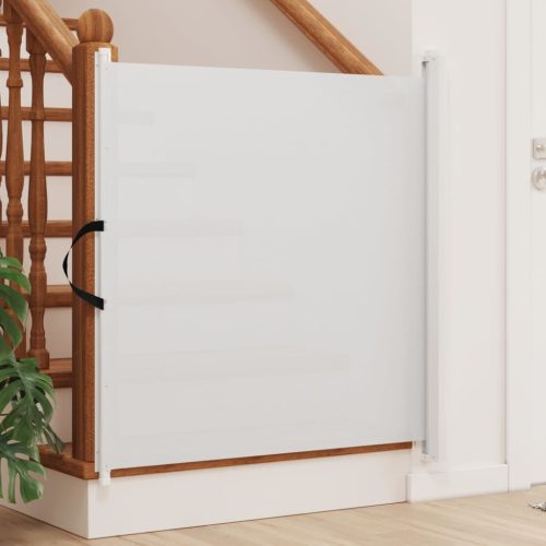 Cancelletto Retrattile Per Animali Domestici Bianco 82,5×125 cm