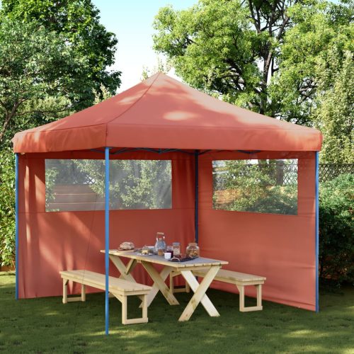 Tendone Per Feste Pieghevole PoP-Up Con 2 Pareti Terracotta