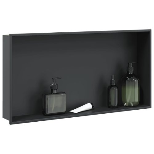 Nicchia Per Doccia Nero Opaco 62x32x9cm In Acciaio Inox