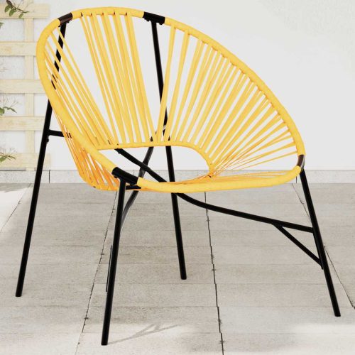 Sedia Da Uovo Da Giardino In Polyrattan Nero E Giallo