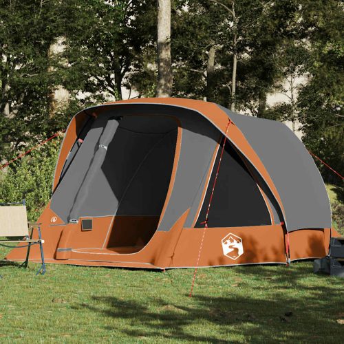 Tenda Familiare Cabina 6 Persone Grigia Arancione Impermeabile